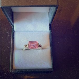 Sterling and Pink Sapphire Ring